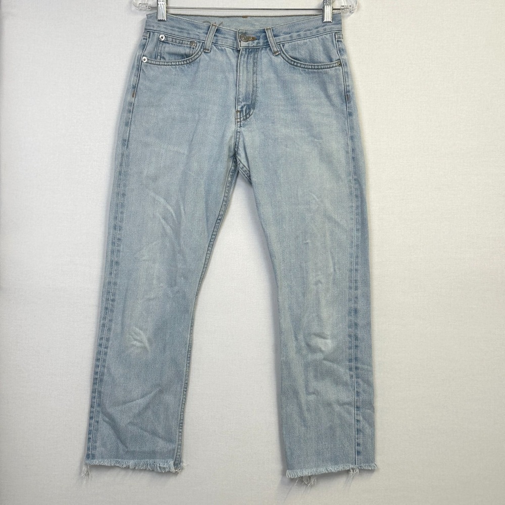 Brock Collection Womens Light Wash Japanese Denim Mid Rise Straight Jeans 28